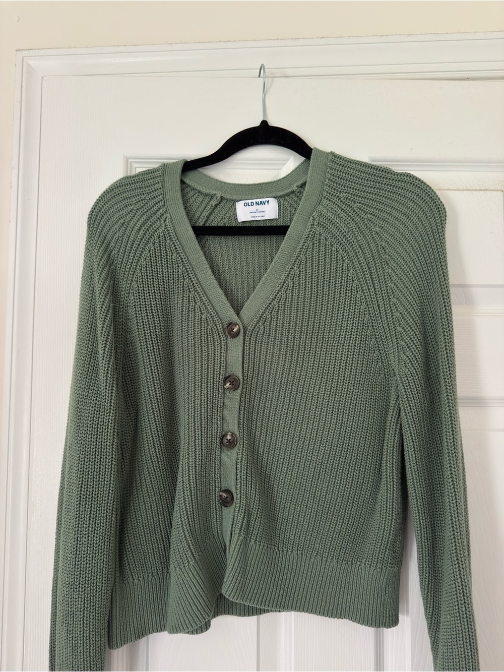 Old Navy Light Sage Green Button-Up Knit Cardigan